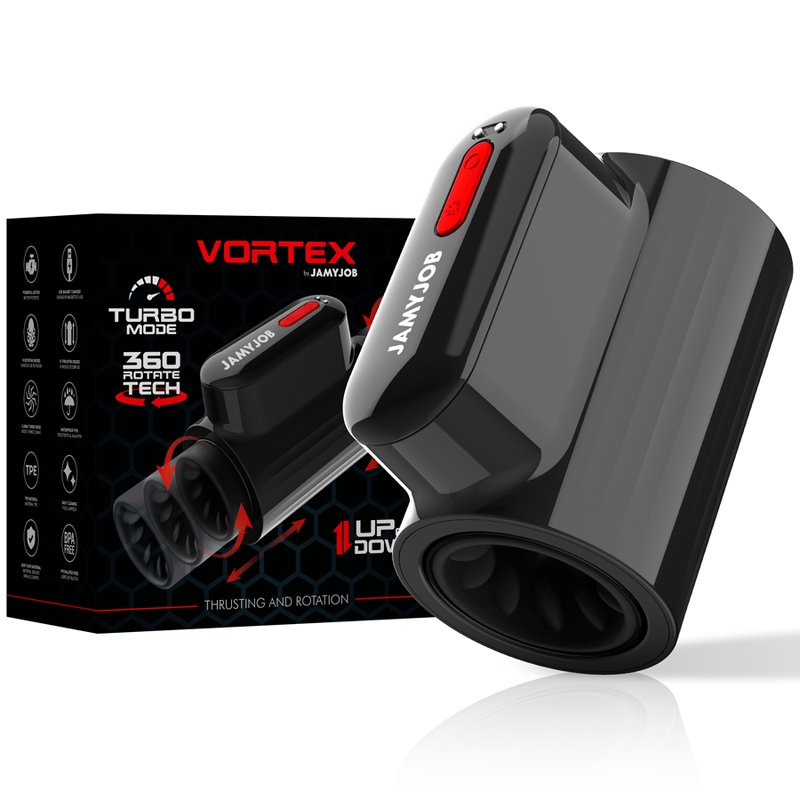 Jamyjob – Vortex Masturbateur Turbo Va-et-Vient et Rotation 360°