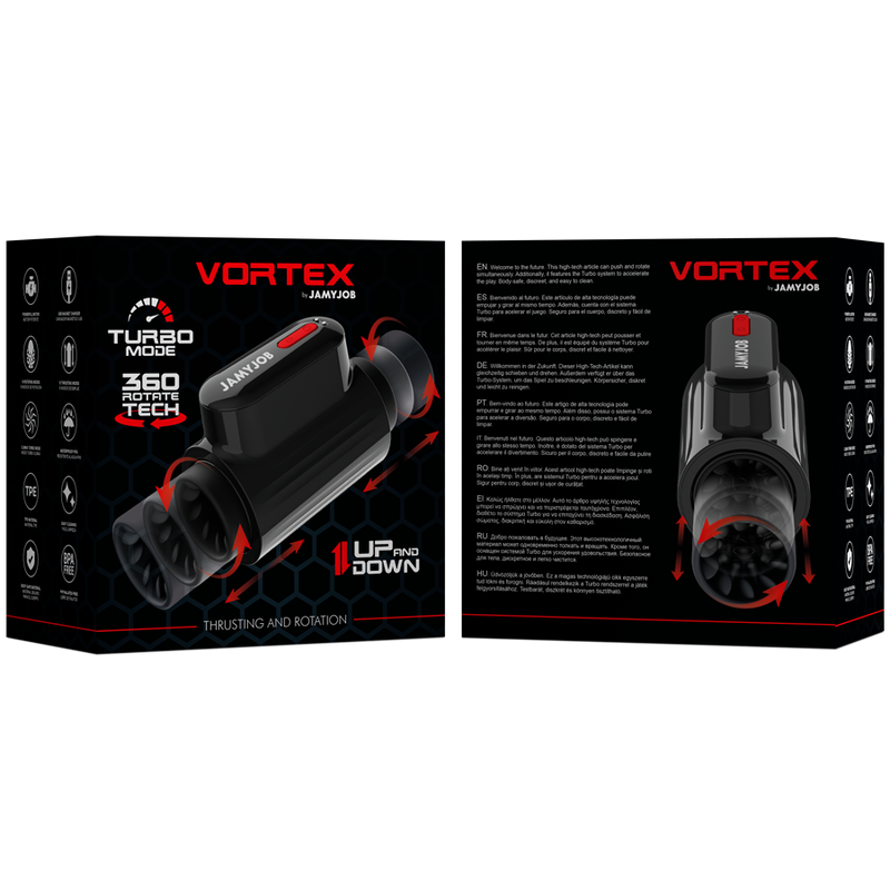 Jamyjob – Vortex Masturbateur Turbo Va-et-Vient et Rotation 360°