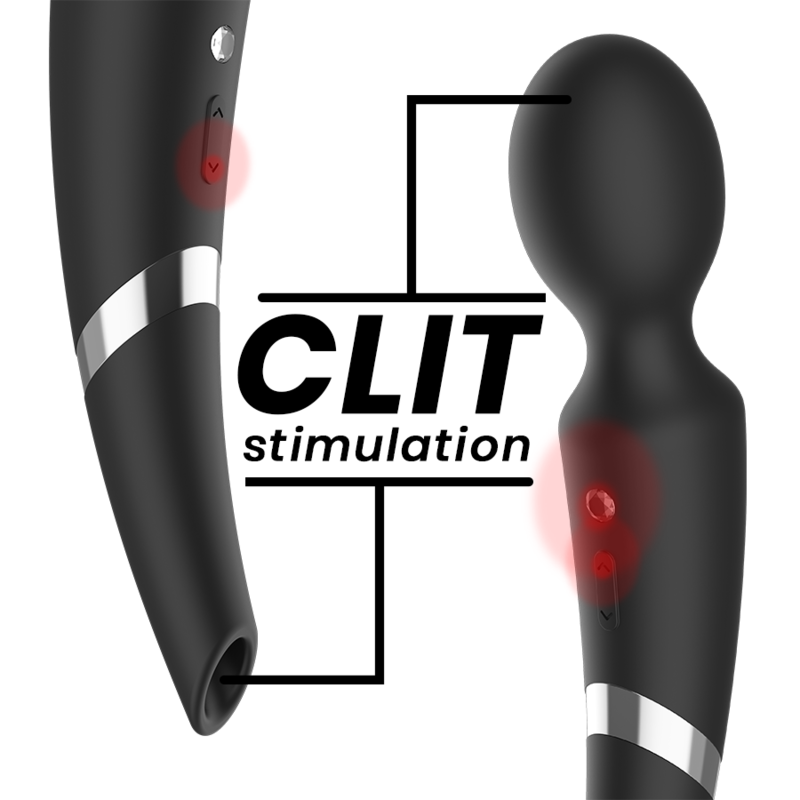 Black&Silver – Beck Wand et Stimulateur à Aspiration 2 en 1