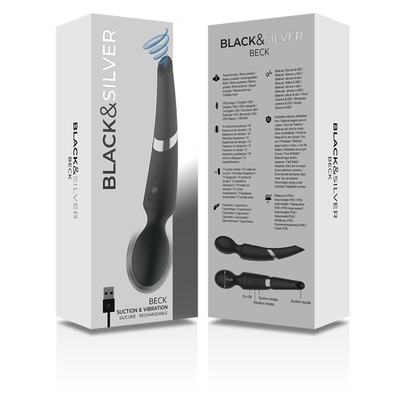 Black&Silver – Beck Wand et Stimulateur à Aspiration 2 en 1