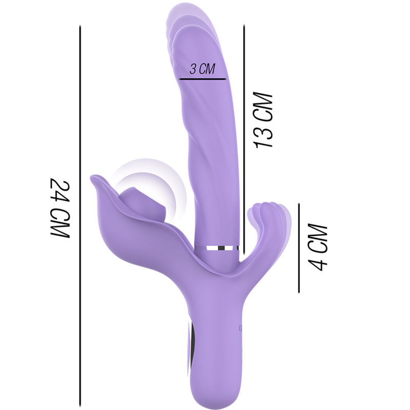 INTENSE - BILLIE VIBRATEUR À ASPIRATION RECHARGEABLE MULTIFONCTIONNEL AVEC BOUTON POUSSOIR VIOLET