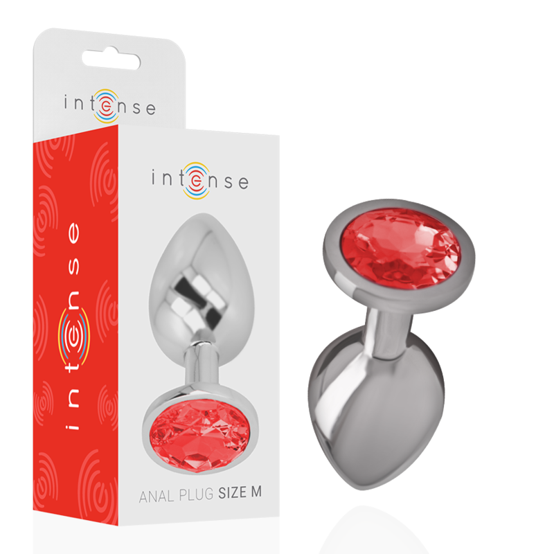 Intense – Plug Anal En Métal Avec Cristal Rouge Taille M