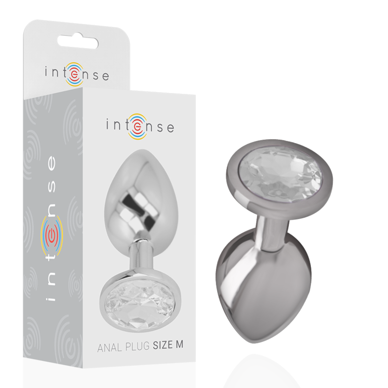 Intense – Plug Anal En Métal Aluminium Avec Cristal Dargent Taille M