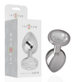 Intense – Plug Anal En Métal Aluminium Avec Cristal Dargent Taille M