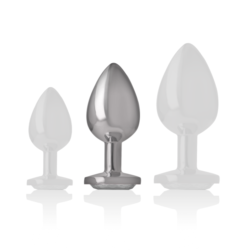 Intense – Plug Anal En Métal Aluminium Avec Cristal Dargent Taille M