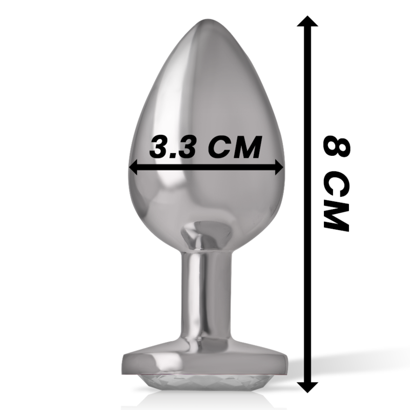 Intense – Plug Anal En Métal Aluminium Avec Cristal Dargent Taille M