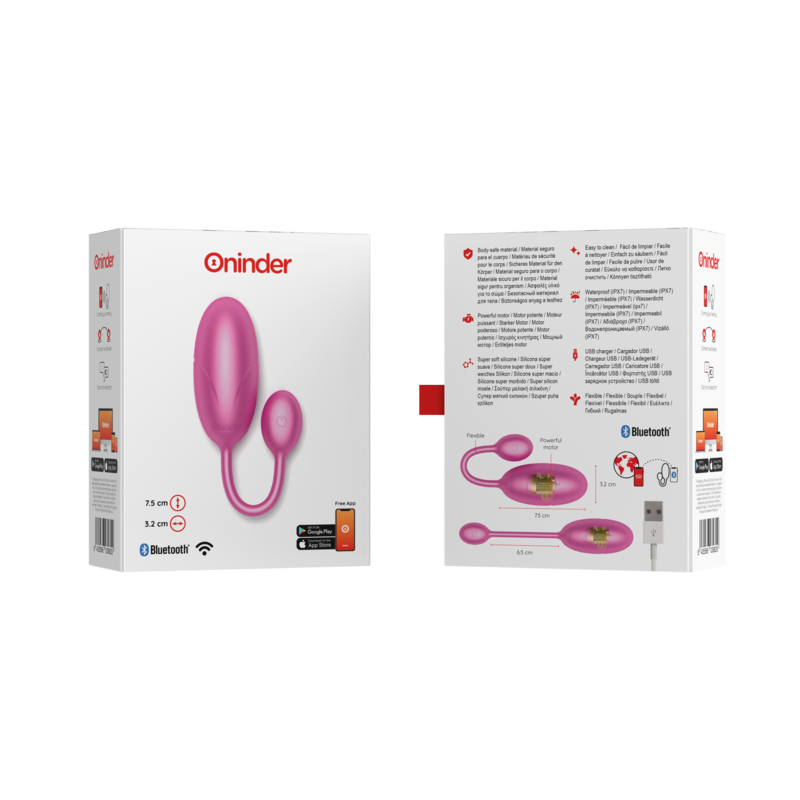 Oninder – Oeuf Vibrant Tokyo Rose 7,5 X 3,2 CM Application Gratuite