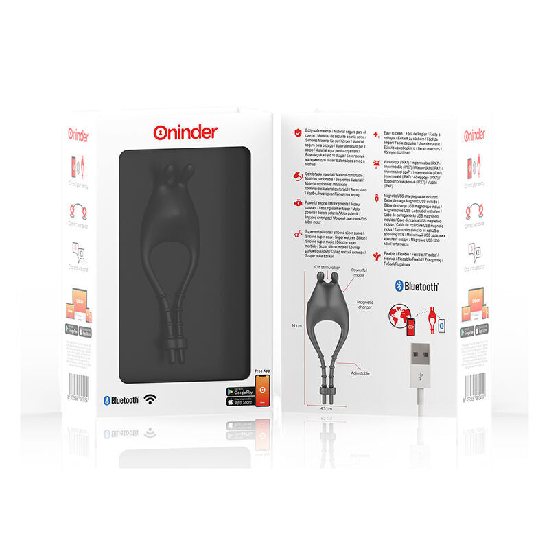 Oninder – Anneau Vibrateur Réglable Rechargeable Pampa Avec Stimulateur De Clitoris 10 Vitesses – Application Gratuite