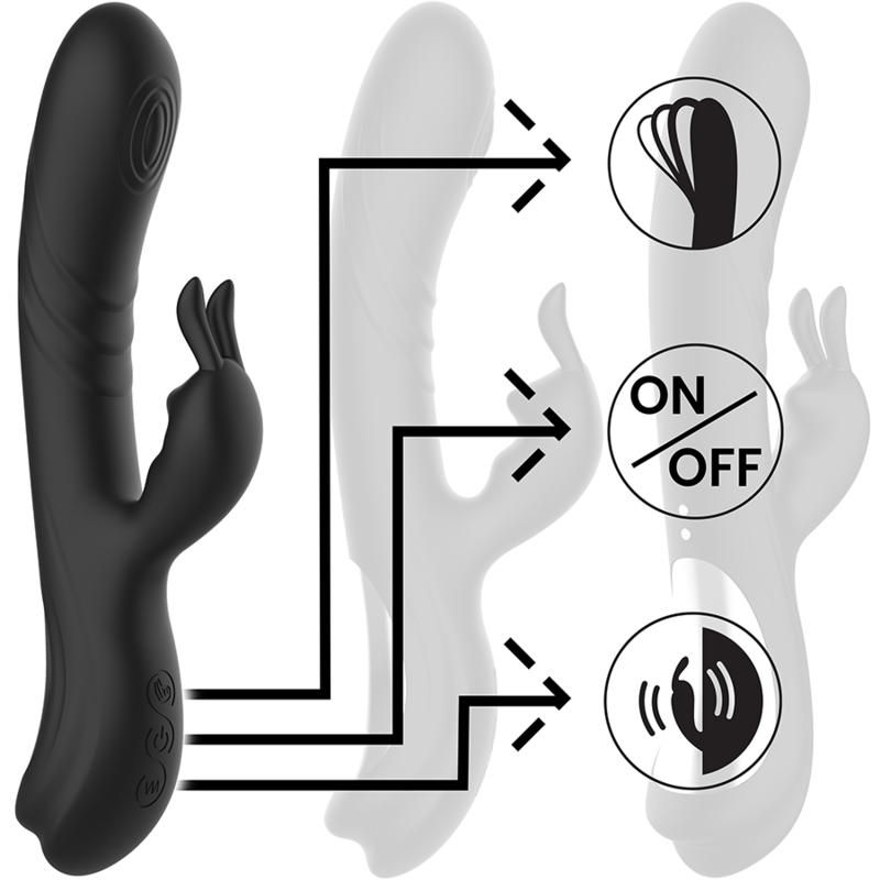 Black&Silver – Stimulateur De Lapin En Silicone Rechargeable Jamie Noir
