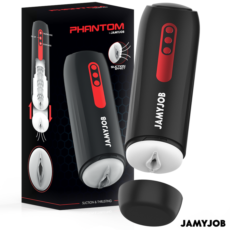 JAMYJOB - MASTURBATEUR VAGIN AUTOMATIQUE PHANTOM 5 MODES D''ASPIRATION ET DE POUSSE