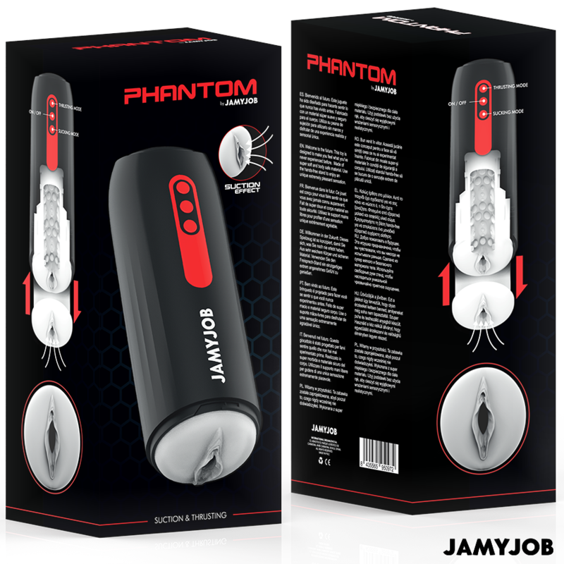 JAMYJOB - MASTURBATEUR VAGIN AUTOMATIQUE PHANTOM 5 MODES D''ASPIRATION ET DE POUSSE