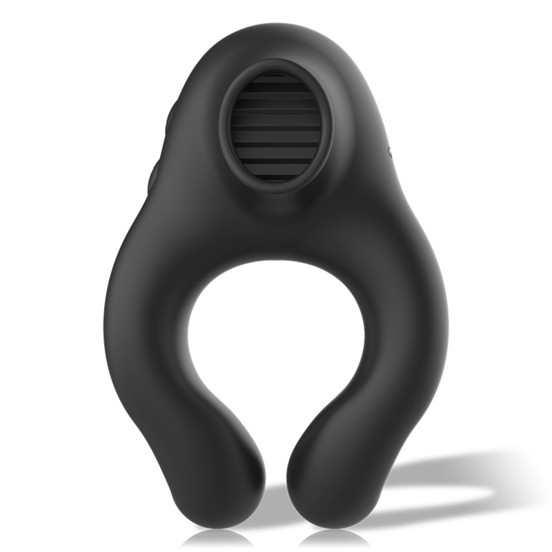 Black&Silver – Anneau Vibromasseur en Silicone 3 Moteurs Rechargeable Noir