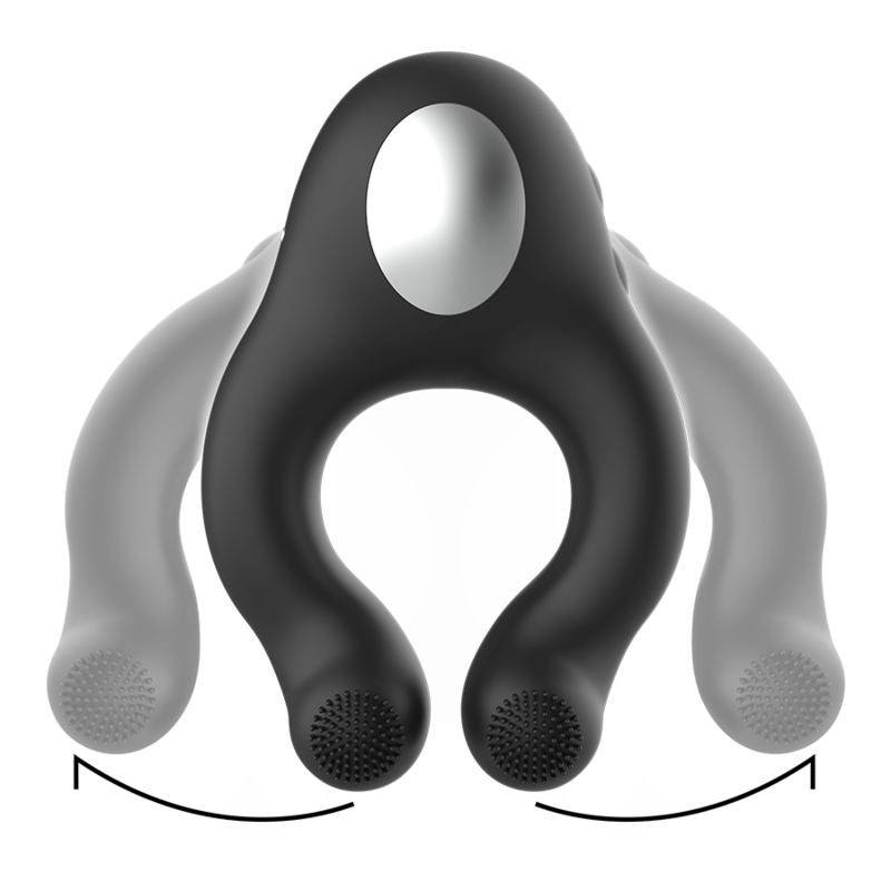 Black&Silver – Anneau Vibromasseur en Silicone 3 Moteurs Rechargeable Noir