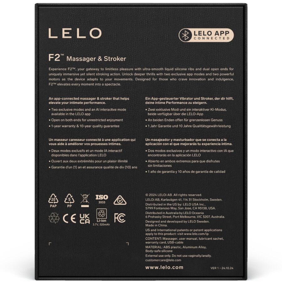 Lelo – F2s Masturbateur Connecté Rouge