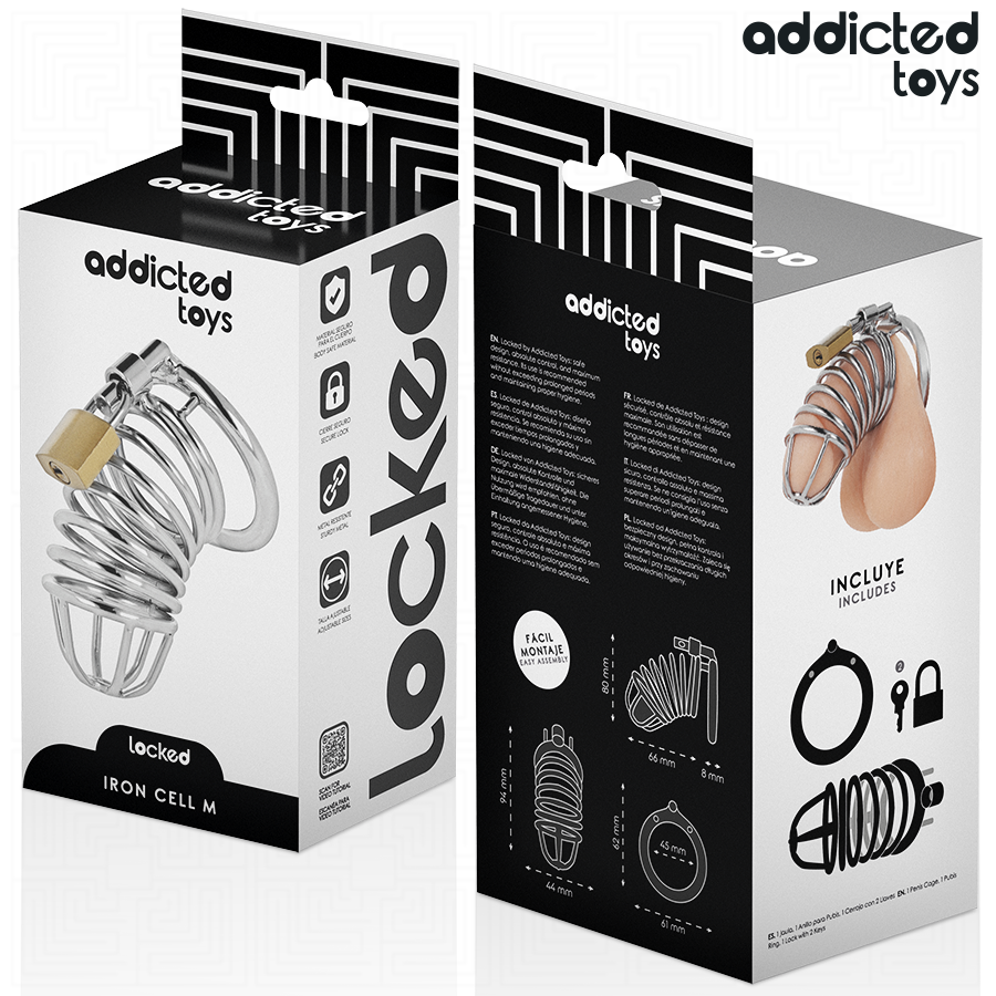 Addicted Toys – Cage de Chasteté Iron Cell en Métal Taille M