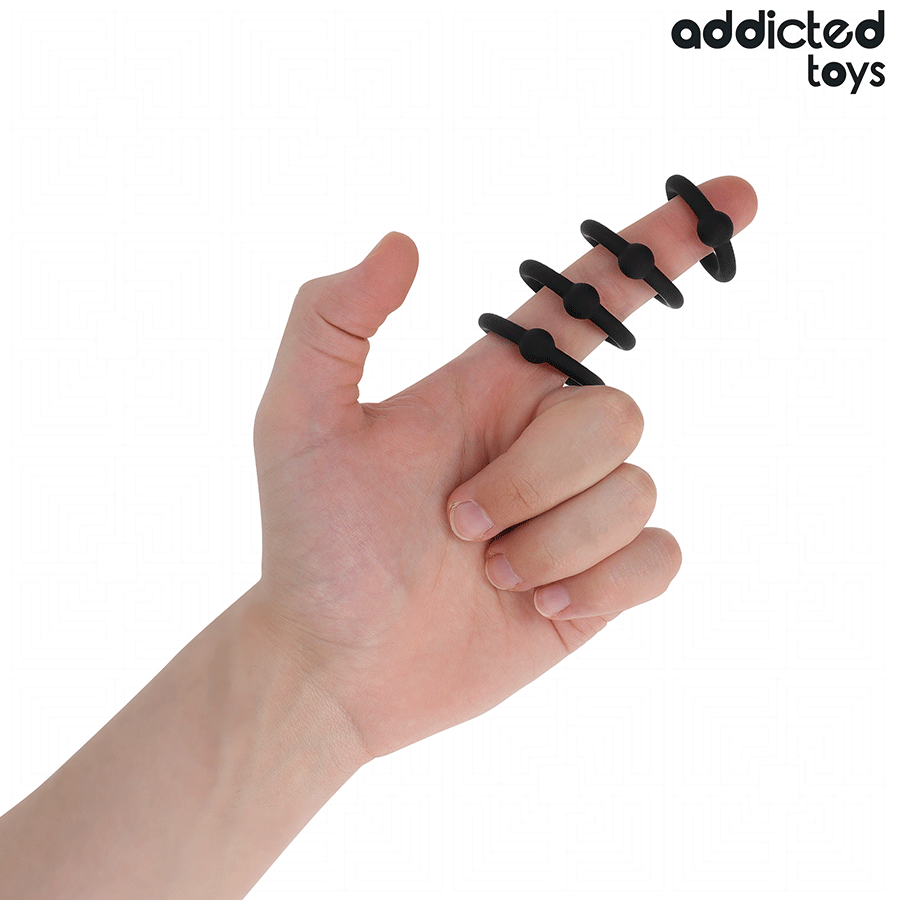 Addicted Toys – Lot D’anneaux En Silicone À Pression