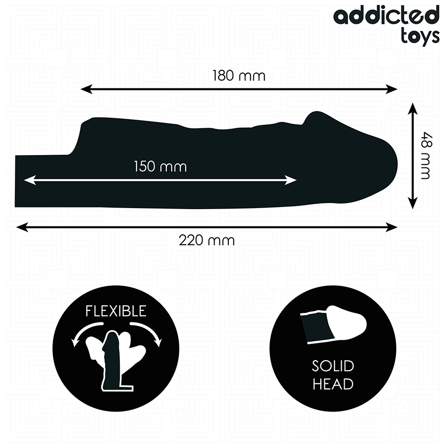 Addicted Toys – Gaine d’Extension de Pénis Transparente 27 cm