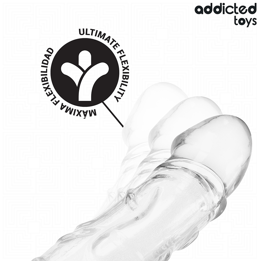 Addicted Toys – Gaine d’Extension de Pénis Transparente 27 cm