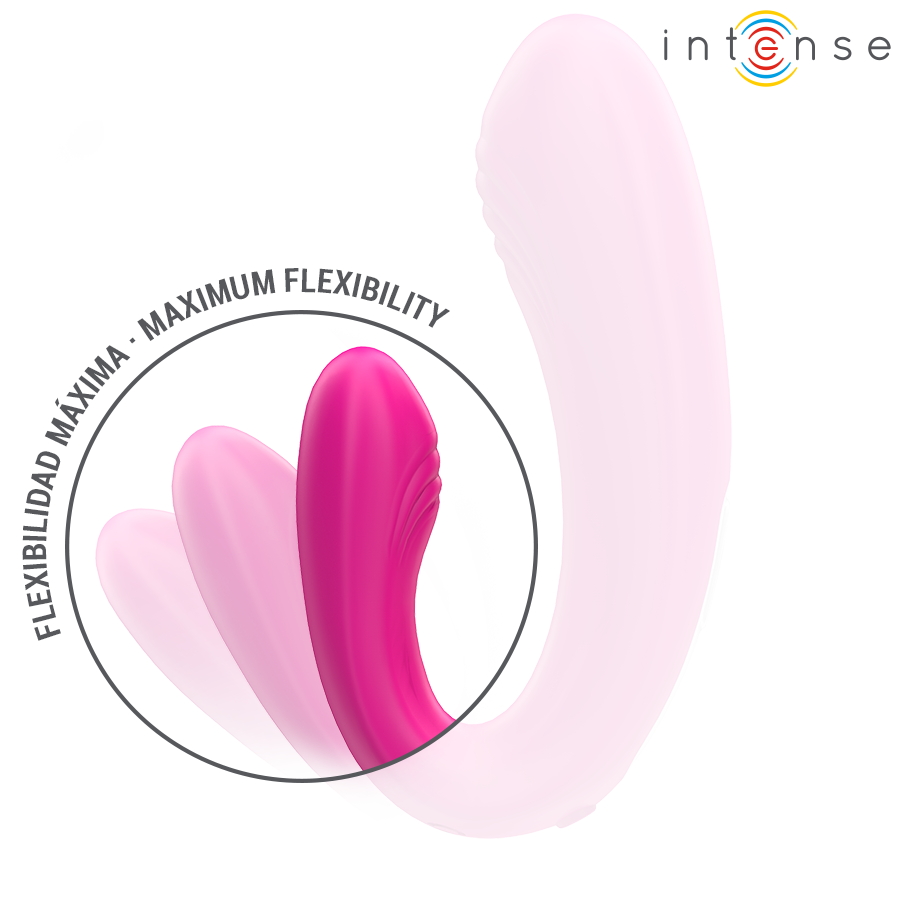INTENSE - JANET DOUBLE STIMULATEUR ET VIBRATEUR EN U AVEC TÉLÉCOMMANDE ROSE