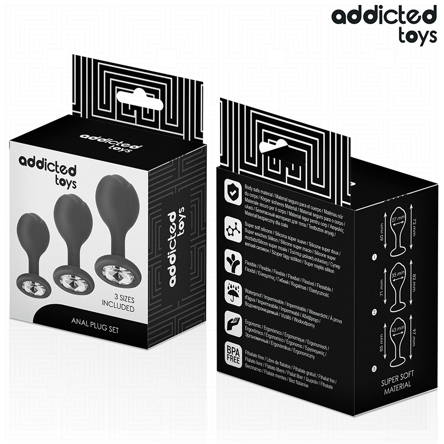 Addicted Toys – Lot De 3 Plug Anal Avec Bijou