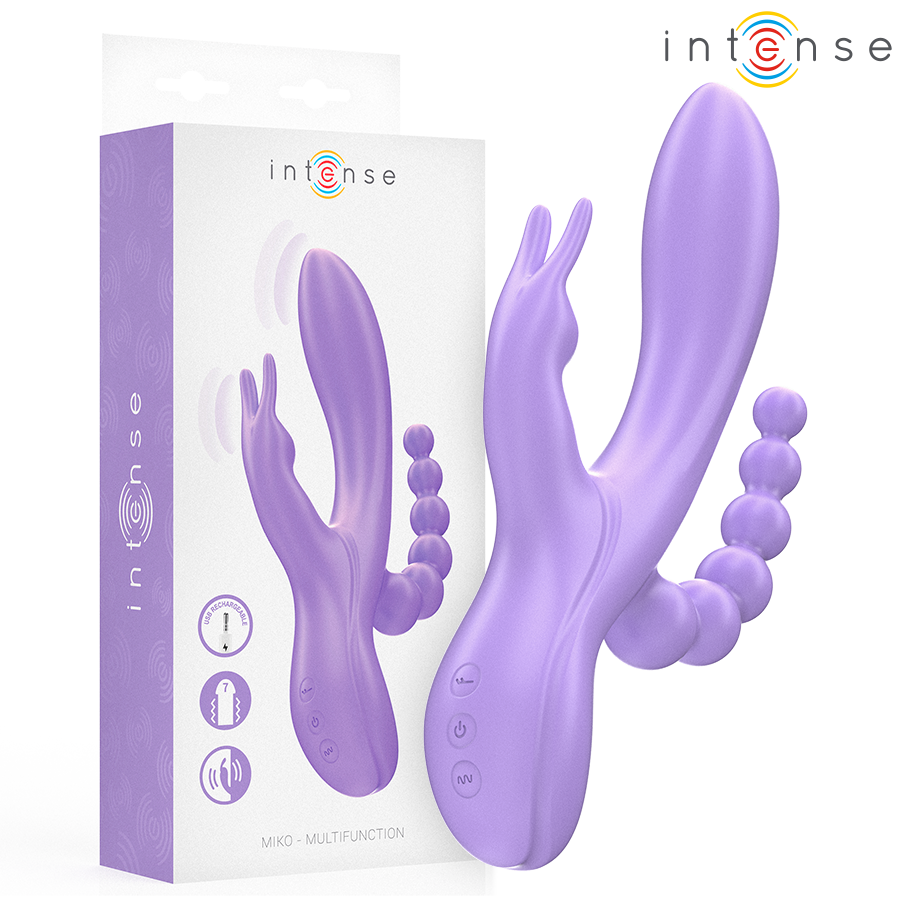 Intense – Miko Triple Vibrateur Lapin & Stimulateur & Anal 7 Vibrations Violet