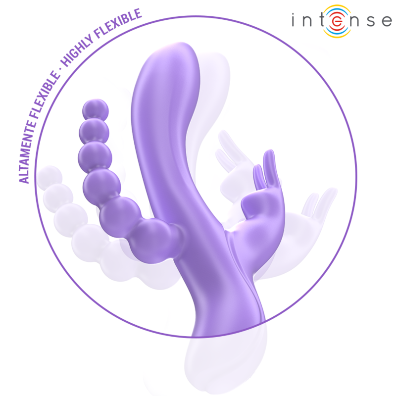 Intense – Miko Triple Vibrateur Lapin & Stimulateur & Anal 7 Vibrations Violet