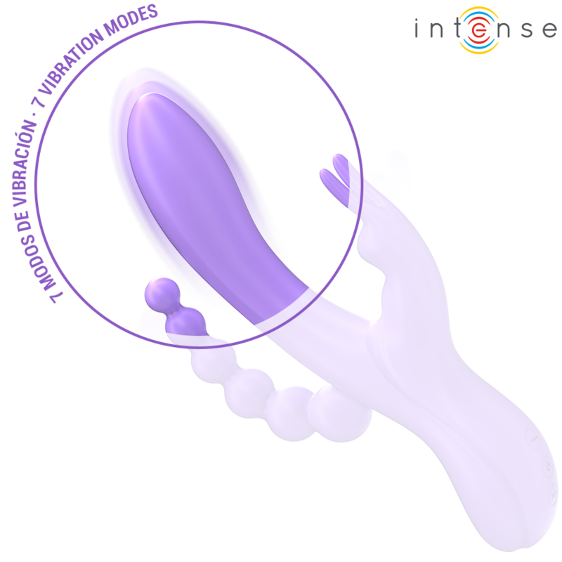 Intense – Miko Triple Vibrateur Lapin & Stimulateur & Anal 7 Vibrations Violet