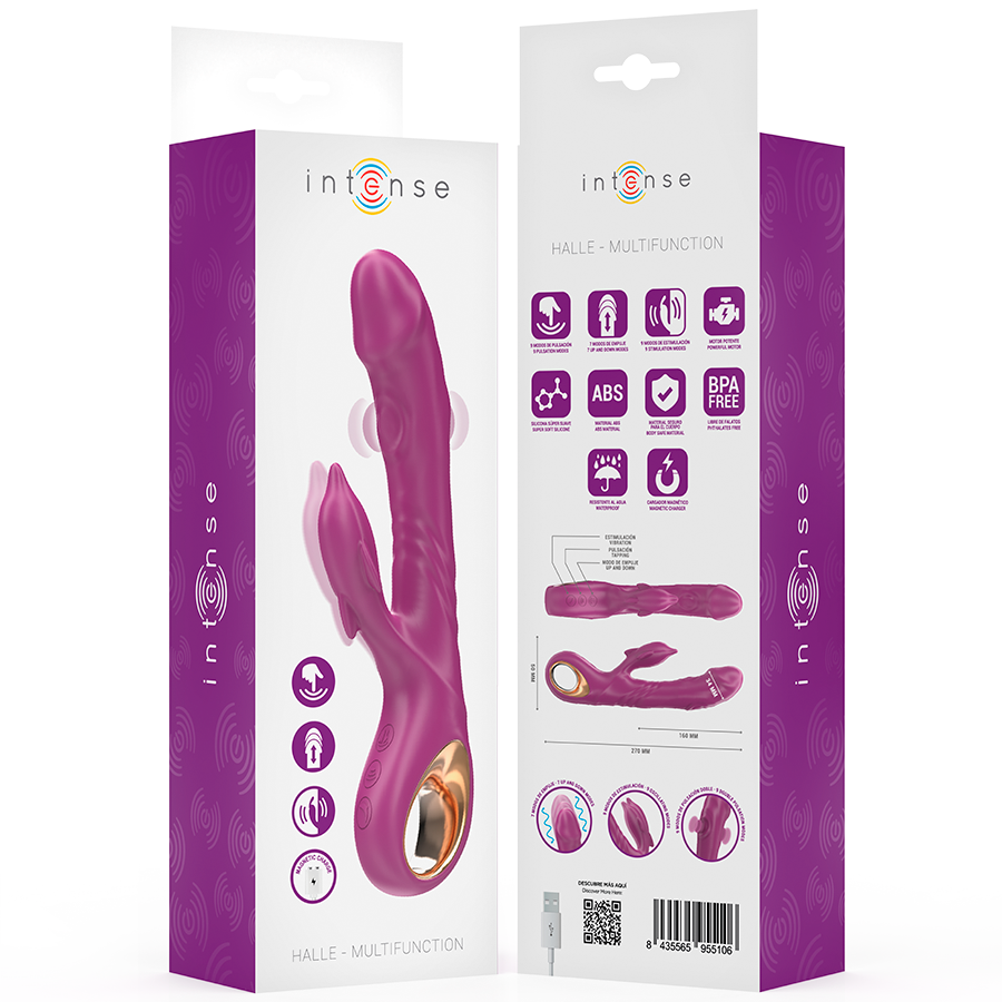 Intense – Halle Vibrateur Multifonction Avec Langue Stimulante Dauphin Violet