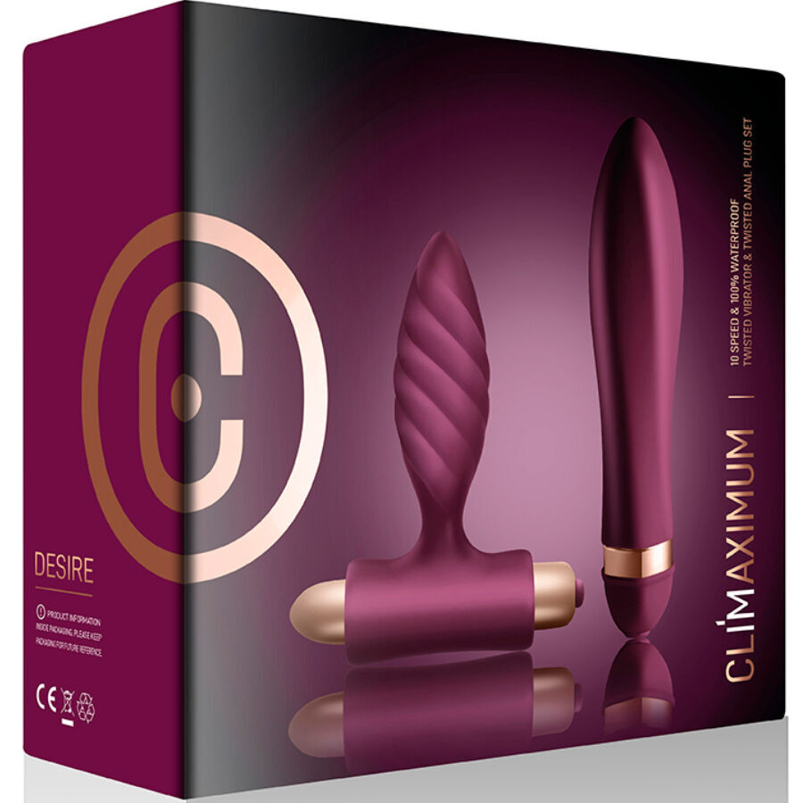 Climaximum – Kit Desire Vibromasseur Torsadé + Plug Anal
