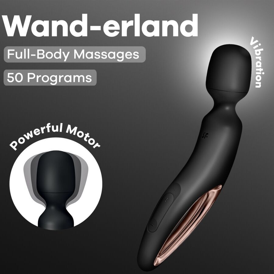 SATISFYER - MASSEUR VIBRANT WAND ERLAND NOIR