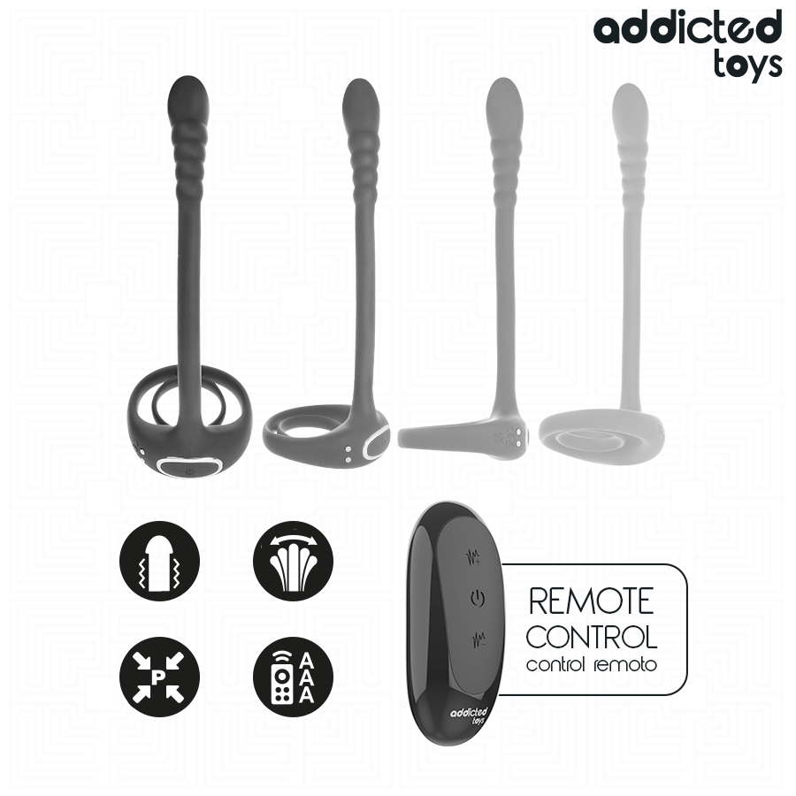 ADDICTED TOYS - ANNEAU PÉNITENTIAIRE VIBRANT POUR POINT P AVEC TÉLÉCOMMANDE