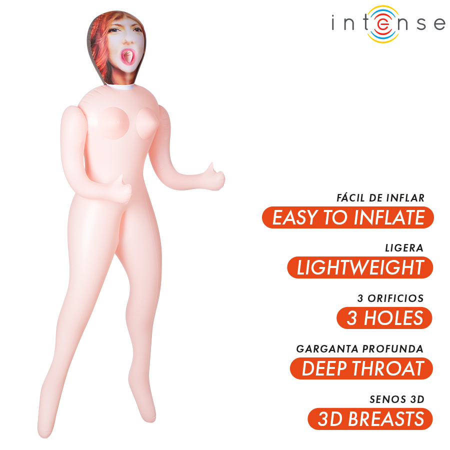 Intense – Poupée Gonflable Scarlett à Trois Orifices