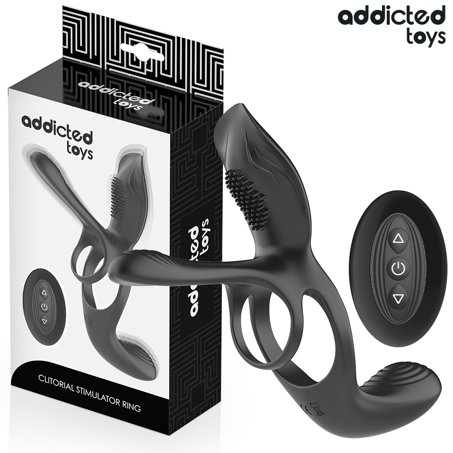 ADDICTED TOYS - ANNEAU DOUBLE PÉNIS AVEC STIMULATEUR CLITORIAL