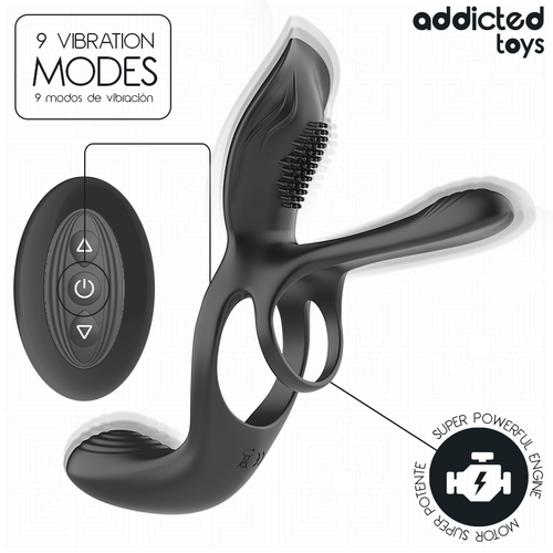 ADDICTED TOYS - ANNEAU DOUBLE PÉNIS AVEC STIMULATEUR CLITORIAL