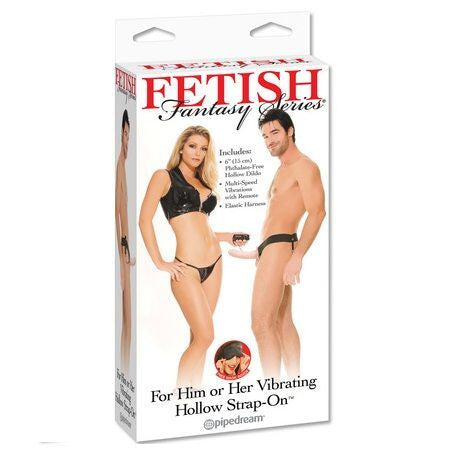 Fetish Fantasy – Harnais Vibromasseur Creux pour Lui et Elle Naturel 14 cm