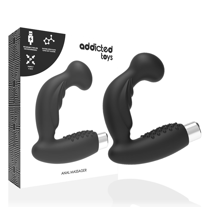 Addicted Toys – Vibrateur Prostatique Rechargeable Modèle 3 – Noir