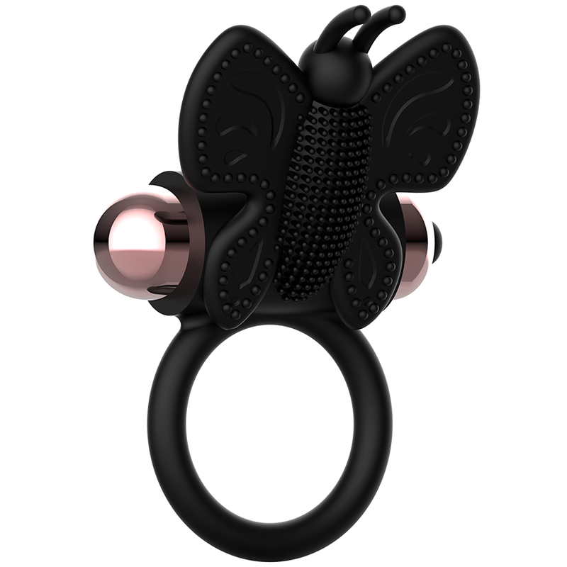 Coquette Chic Desire – Cockring Papillon Vibrant Noir/Or