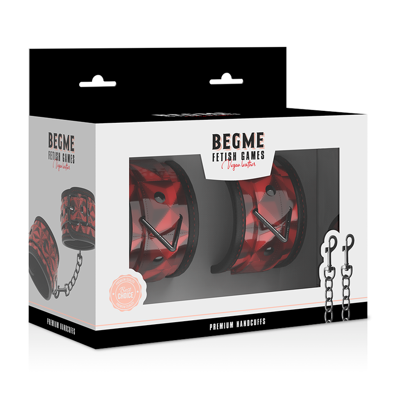 Begme – Menottes Premium Édition Rouge avec Doublure en Néoprène