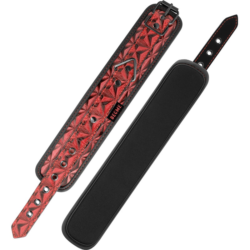 Begme – Menottes de Chevilles Premium Édition Rouge avec Doublure en Néoprène